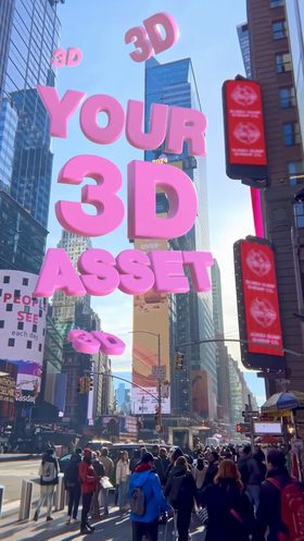 Times Square with 3D objects